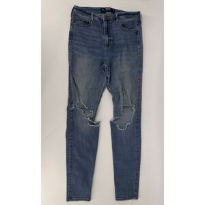 Hollister High Rise Super Skinny Jeans Size 11L  W30 L30 Stretch Distressed
